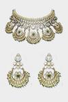 Shop_Auraa Trends_Kundan Choker Jewellery Set_at_Aza_Fashions