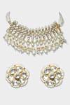 Shop_Auraa Trends_White Imitation Diamonds Kundan Necklace Set _at_Aza_Fashions