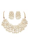 Shop_Auraa Trends_Gold Plated Kundan Polki Choker Set _at_Aza_Fashions