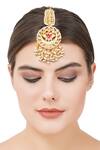 Shop_Auraa Trends_Gold Plated Kundan Maangtikka _at_Aza_Fashions