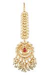 Buy_Auraa Trends_Gold Plated Kundan Maangtikka _at_Aza_Fashions