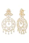 Auraa Trends_Gold Plated American Diamond Crystal Danglers _Online_at_Aza_Fashions