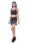 Buy_Ambrosia_Black 100% Nylon Mesh Cutdana, Sequin Square Embroidered Crop Top And Shorts Set_at_Aza_Fashions