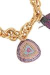 Shop_Auraa Trends_Gold Plated Stone Chain Link Charm Bracelet_Online_at_Aza_Fashions