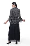 Shop_Ambrosia_Black 100% Nylon Mesh Square Neck Tiered Gown _at_Aza_Fashions
