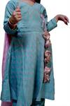 Shop_Tiny Colour_Blue Cotton Lace Block Print Kurta And Pant Set _Online_at_Aza_Fashions