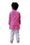 Shop_Tiny Colour_Pink Cotton Embroidery Block Print Bundi Kurta Set _at_Aza_Fashions