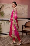 Buy_Atelier Shikaarbagh_Pink Kurta Silk Satin Embroidery Floral Round Churidar Set  _Online_at_Aza_Fashions