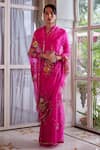 Atelier Shikaarbagh_Pink Saree - Silk Organza Embroidery Shell Placement  _Online_at_Aza_Fashions