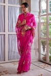 Buy_Atelier Shikaarbagh_Pink Saree - Silk Organza Embroidery Shell Placement  _Online_at_Aza_Fashions