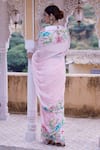 Atelier Shikaarbagh Pink , Chiffon, Satin Sequins, Zari, Embroidery 3d Butterfly Saree at Aza Fashions Atelier Shikaarbagh_Pink , Chiffon, Satin Sequins, Zari, Embroidery 3d Butterfly Saree _at_Aza_Fashions