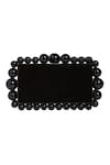 Shop_Sephyr_Black Resin Pearl Box Clutch _at_Aza_Fashions