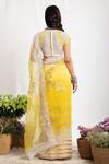 Shop_Amrita Thakur_Yellow Embroidery V Neck Saree With Blouse _at_Aza_Fashions