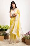 Buy_Amrita Thakur_Yellow Embroidery V Neck Saree With Blouse _Online_at_Aza_Fashions