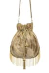 Buy_SG Collection By Sonia Gulrajani_Gold Diamonds, Beads Aura Embroidered Potli Bag _at_Aza_Fashions