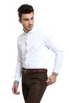 Buy_Abkasa_White Cotton Slim-fit Shirt _at_Aza_Fashions