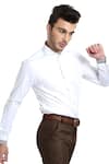 Abkasa_White Cotton Slim-fit Shirt _Online_at_Aza_Fashions