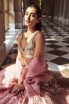 Buy_Pankaj & Nidhi_Pink Embellished Lehenga Set_Online_at_Aza_Fashions