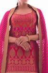 Pooja Rajpal Jaggi_Purple Banarasi Georgette Brocade Kurta With Gharara Set_at_Aza_Fashions