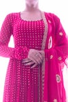 Shop_Pooja Rajpal Jaggi_Pink Anarkali Georgette Dupatta Organza Pant Embellished Set  _Online_at_Aza_Fashions