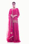 Buy_Pooja Rajpal Jaggi_Pink Georgette Embroidery U Neck Embellished Gharara And Kurta Set  _at_Aza_Fashions