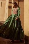 Buy_Avacara_Green Chanderi Handblock And Embroidered Bagru & Anarkali  _at_Aza_Fashions
