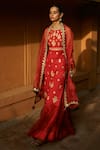 Buy Avacara Red Organza, Kurta Cotton Matka Silk Gota And Marodi Embroidered Sharara Set at Aza Fashions Buy_Avacara_Red Organza, Kurta Cotton Matka Silk Gota And Marodi Embroidered Sharara Set _at_Aza_Fashions