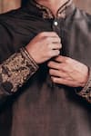 Shop Anurav Brown Dupion Silk Embroidered Kurta Set Online at Aza Fashions Shop_Anurav_Brown Dupion Silk Embroidered Kurta Set _Online_at_Aza_Fashions