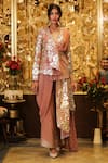 Buy_Sahil Kochhar_Pink Embellishment 3d Applique Work Flap Avayav Jacket And Pant Set  _at_Aza_Fashions