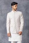 Buy Ankit V Kapoor White Pure Georgette Embroidered Bandhgala at Aza Fashions Buy_Ankit V Kapoor_White Pure Georgette Embroidered Bandhgala _at_Aza_Fashions