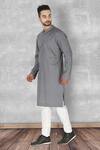 Shop_Ankit V Kapoor_Grey Cotton Kurta Set _at_Aza_Fashions
