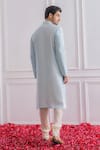 Shop_Ankit V Kapoor_Blue Pure Georgette Embroidered Mirror Kurta Set _at_Aza_Fashions