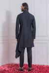 Shop_Ankit V Kapoor_Black Suiting Draped Kurta And Trouser Set _at_Aza_Fashions