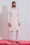 Buy_Ankit V Kapoor_Pink Cotton Silk Kurta Set_at_Aza_Fashions