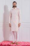 Ankit V Kapoor_Pink Cotton Silk Kurta Set_Online_at_Aza_Fashions