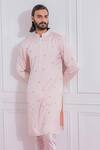 Buy_Ankit V Kapoor_Pink Cotton Silk Kurta Set_Online_at_Aza_Fashions