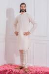 Buy_Ankit V Kapoor_Pink Cotton Plain Kurta Set _at_Aza_Fashions