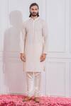 Shop_Ankit V Kapoor_Pink Cotton Plain Kurta Set _at_Aza_Fashions