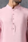 Shop_Ankit V Kapoor_Pink Cotton Silk Kurta And Pant Set _Online_at_Aza_Fashions