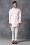 Ankit V Kapoor_Pink Cotton Button Down Kurta And Pant Set _Online_at_Aza_Fashions