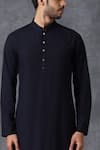 Ankit V Kapoor_Blue Cotton Kurta And Pant Set _Online_at_Aza_Fashions