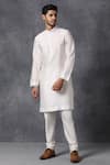 Shop_Ankit V Kapoor_White Cotton Kurta Set _at_Aza_Fashions