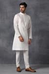 Ankit V Kapoor_White Cotton Kurta Set _Online_at_Aza_Fashions