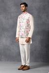 Buy_Ankit V Kapoor_Pink Silk, Cotton Printed Nehru Jacket_Online_at_Aza_Fashions