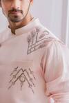 Shop_Ankit V Kapoor_Pink Cotton Silk Embroidered Bundi_Online_at_Aza_Fashions