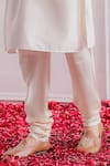 Ankit V Kapoor_Grey Pure Georgette Embroidered Lucknowi Work Bundi And Kurta Set _at_Aza_Fashions