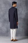 Shop_Ankit V Kapoor_Blue Suiting Sherwani Set _at_Aza_Fashions