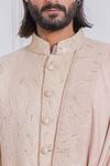 Shop_Ankit V Kapoor_Pink Pure Georgette Embroidered Sequin Sherwani Set _Online_at_Aza_Fashions