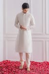 Ankit V Kapoor White Pure Georgette, Satin Linen Sequin Embroidered Sherwani Set Online at Aza Fashions Ankit V Kapoor_White Pure Georgette, Satin Linen Sequin Embroidered Sherwani Set _Online_at_Aza_Fashions