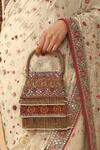 Buy_Tarun Tahiliani_Embroidered Silk Chain Fringe Handle Bag_at_Aza_Fashions